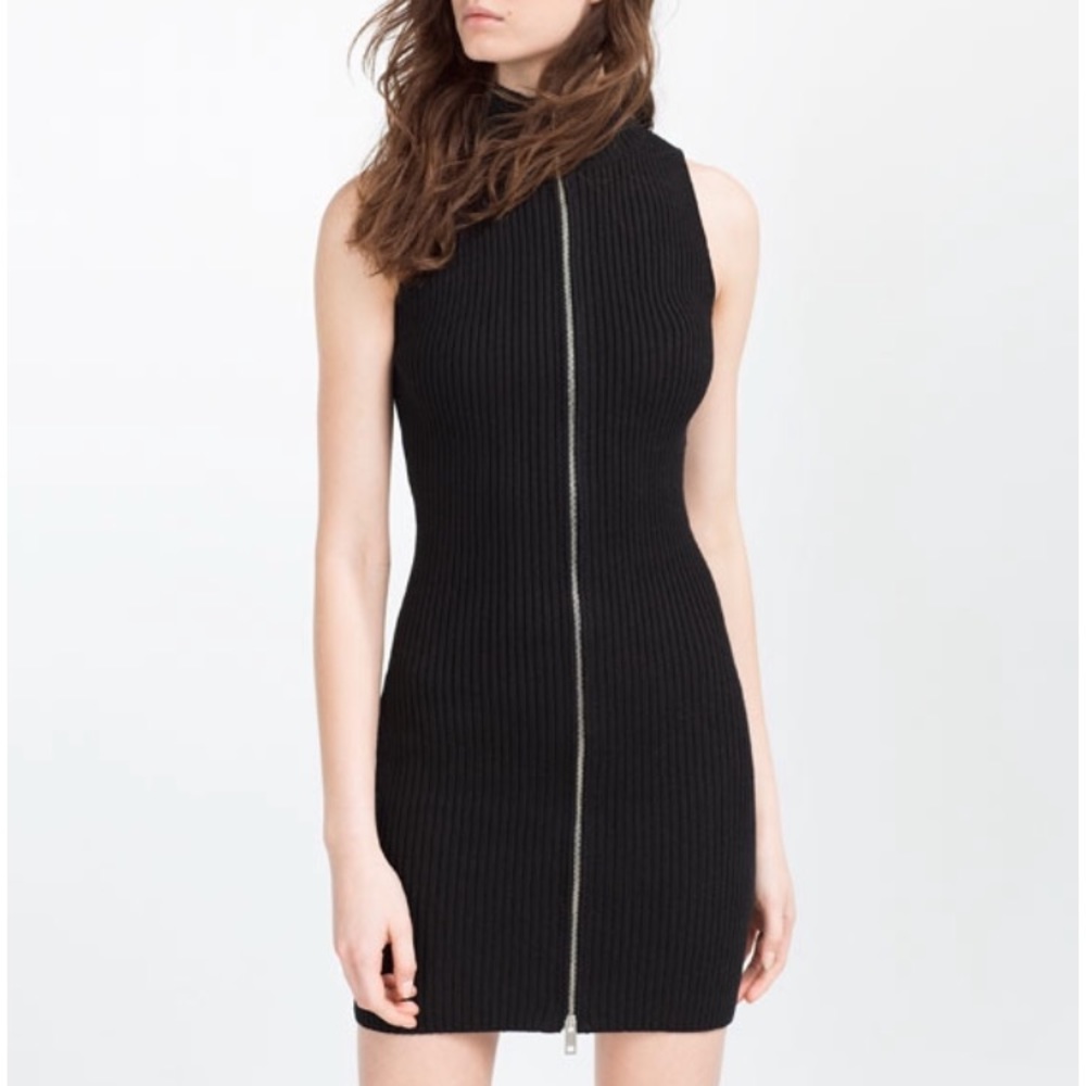 Zara zipper black dress🖤